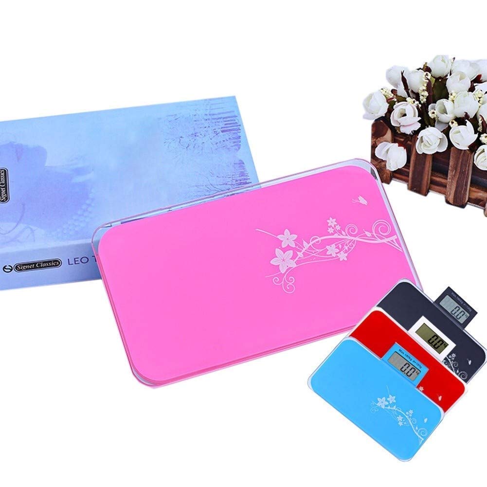 Báscula electrónica Profesional para baño, báscula de Peso de 180 kg, de Acero Inoxidable de Grado Sanitario, Digital, LCD, Fina, Duradera (Color: Rosa) (Azul) (Azul)