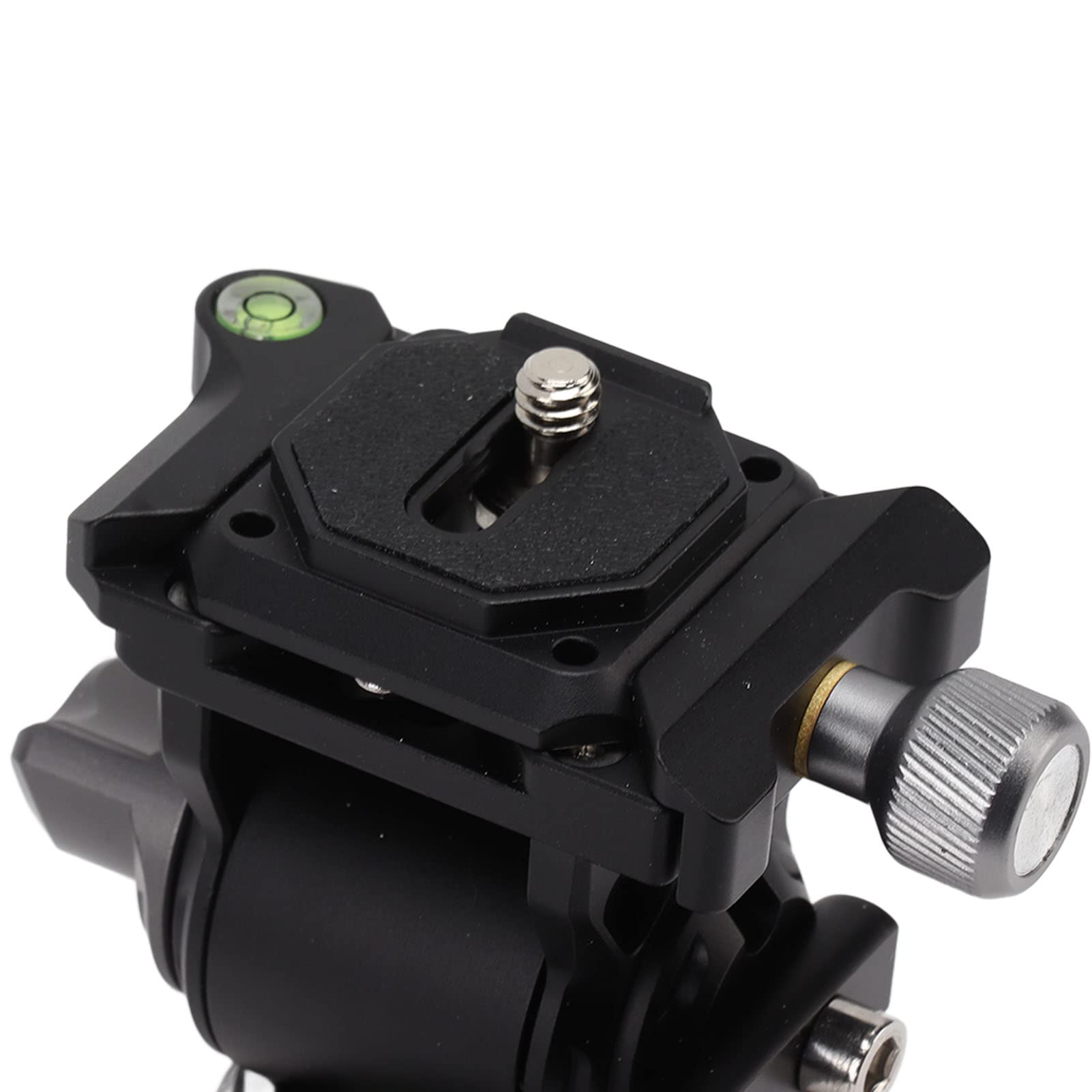 Cabezal de bola para trípode de cámara, cabezal de trípode de vídeo hidráulico de amortiguación de 360 grados, mango ajustable con tapón en L para cámaras SLR Micro SLR, cabezal fluido compacto de