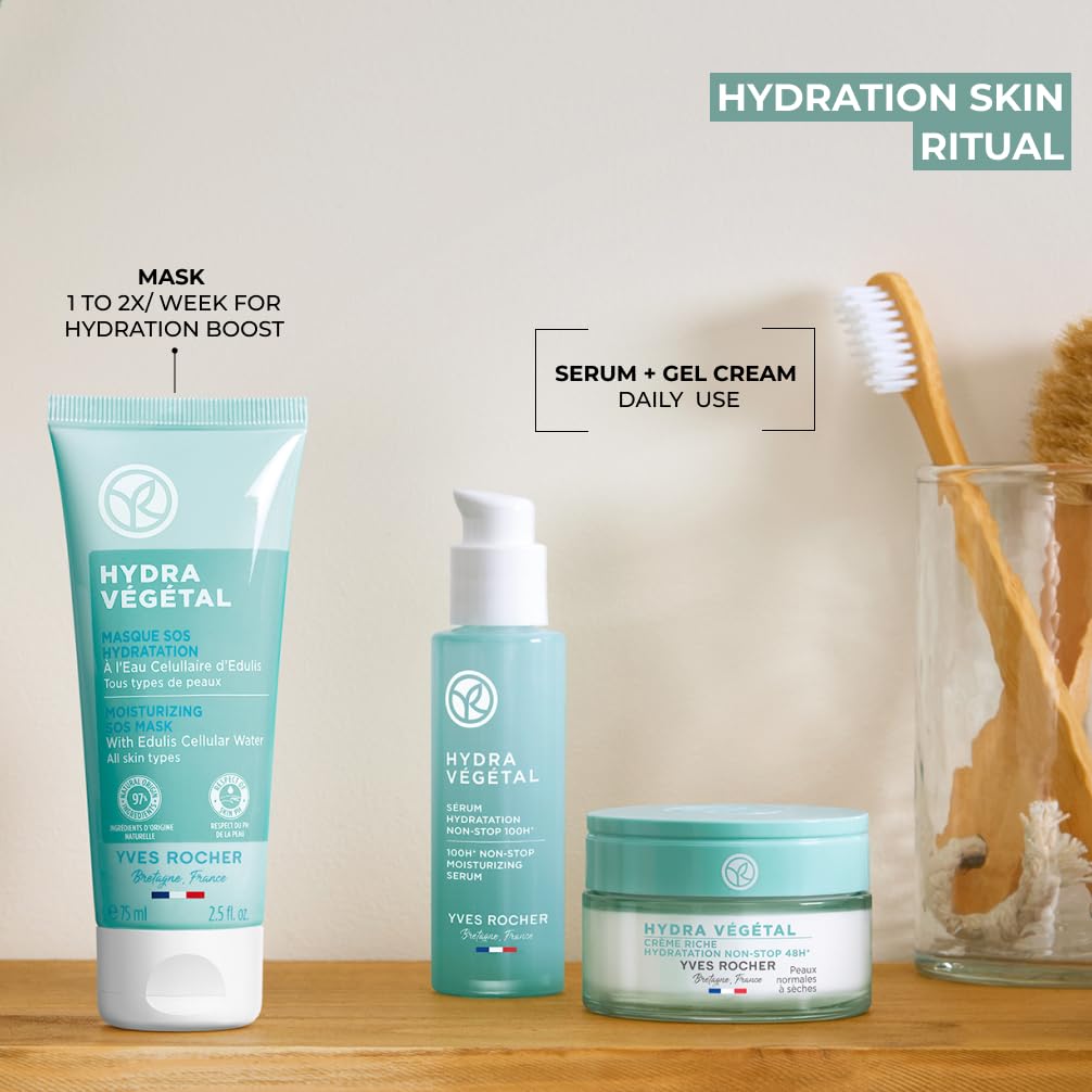 Yves Rocher Normal ve Kuru Cilt, Pantenol Nem Maskesi-Hydra Vegetal Bitkisel Nemlendirici Bakım-75ml