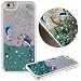 iPhone 5S Case,iPhone 5S Liquid Case,UZZO 3D Creative Cute Cartoon Dolphin Penguin Flower Fairy Print Flowing Liquid Floating Bling Glitter Sparkle Stars Hard Case for iPhone 5S (Dolphin)