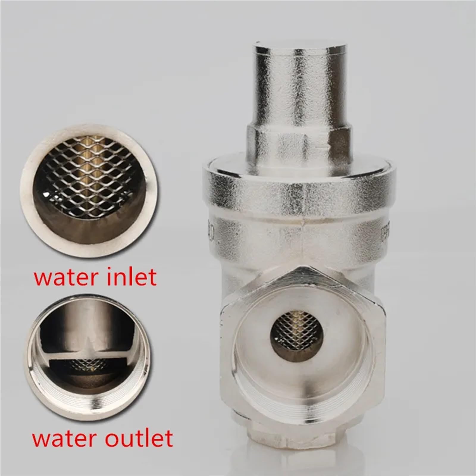 Válvula Reductora de presión, 1 válvula Reductora de presión Agua Hembra Varios tamaños(1/2" with Gauge)