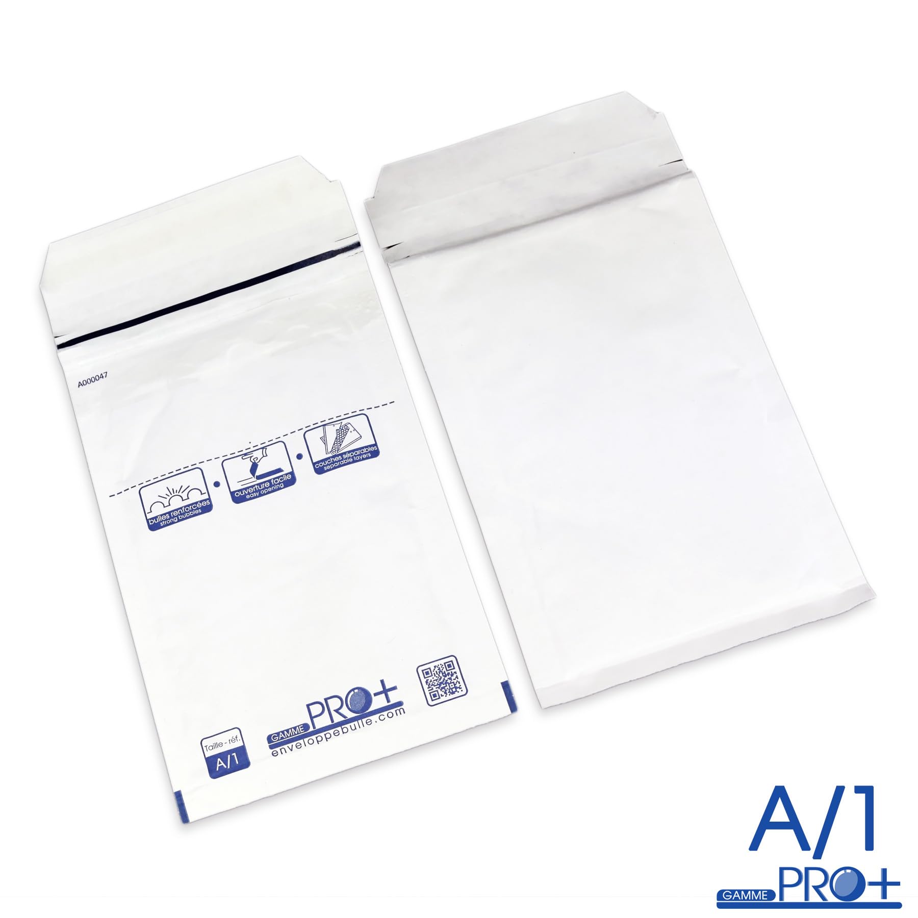 Lot de 200 enveloppes à bulles blanches gamme PRO A/1 format 90x165mm