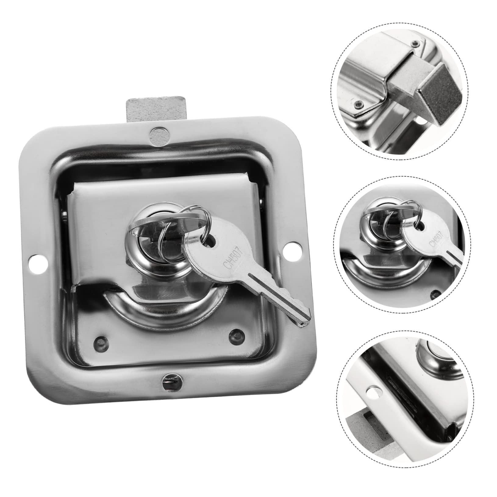 4ensembles Verrou Acier Inoxydable Pour Serrure De Type Encastré Pour Boîte à Outils Et Accessoires De Camping- Clés Incluses