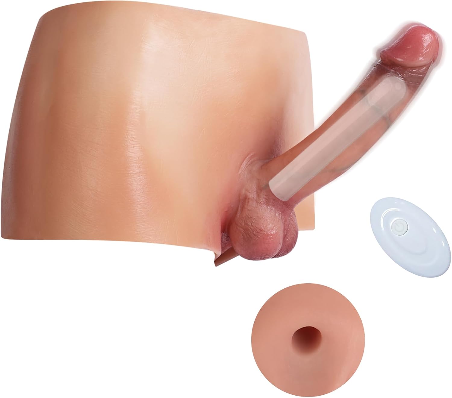 Strap On Vibrating Dildo Silicone Wearable Panties, 1.5" Diam Realistic Hollow Dildo with Remote Control Bullet Vibrator, 6.7" Penis Sleeve Penis Extender, Adult Sex Toys & Games for Lesbian Gay