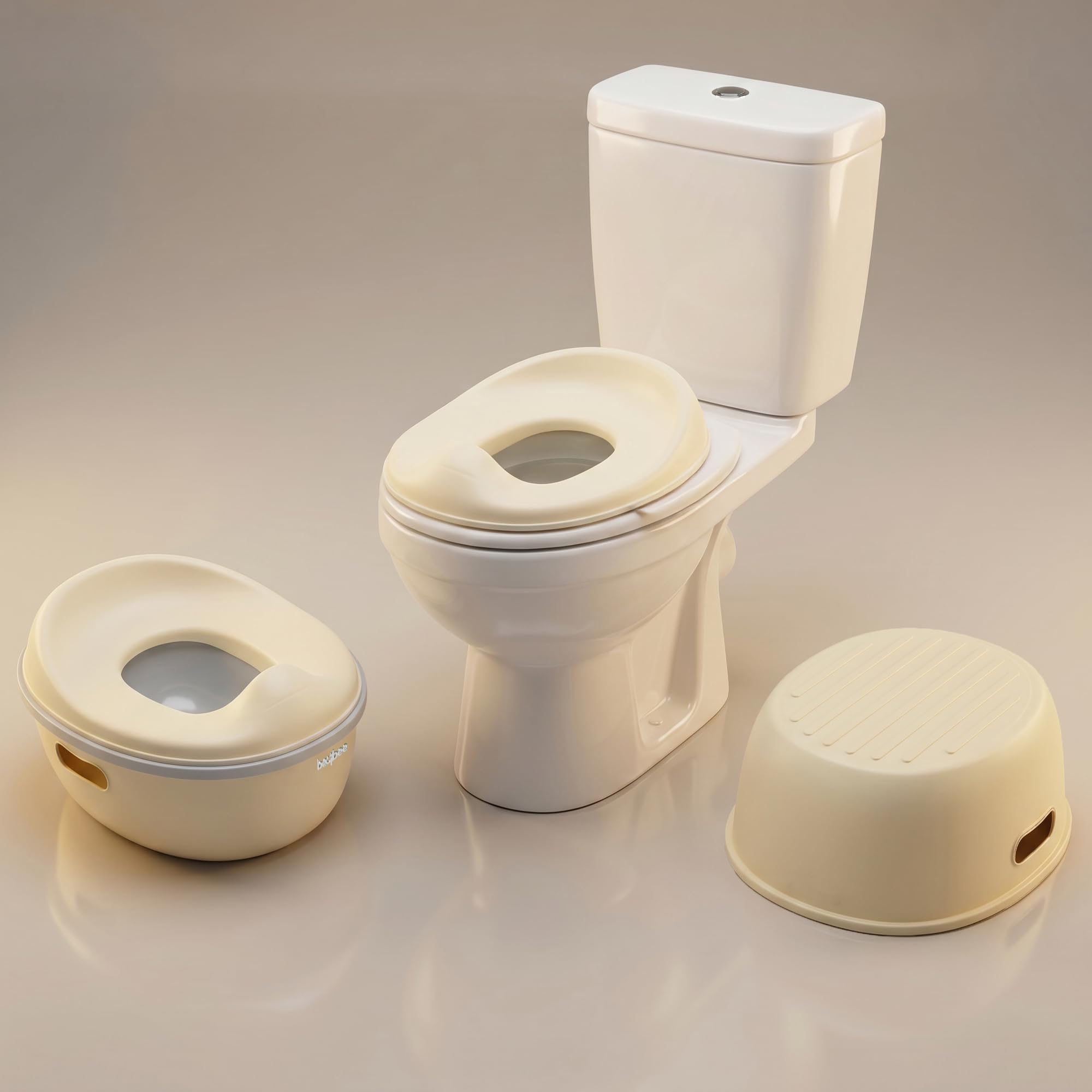 Baybee 3 in 1 Baby Potty Training Seat for Kids 1-5 Years | Toddler Baby Potty Seat Chair with Removable Tray & Anti Slip Base | Portable Toilet Training Potty Seat with Step Stool for kids (Ivory)-image-31