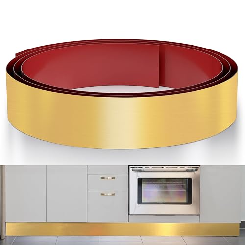 Stainless Steel Toe Kick Cover, 4' x 102' Baseboard Plate, Self Adhesive Kickplate for Bottom of Door, Kitchen Island, C