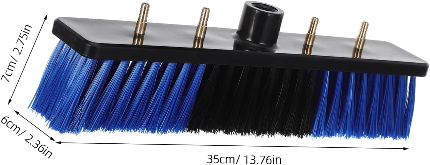 Luxshiny Blue Replacement Brush Head for Extension Pole Soft Nonabrasive Bristles Solar Panel and Window Scrub Attachment Corrosion-Resistant Cleaning Tool for Home Siding Patio and Car