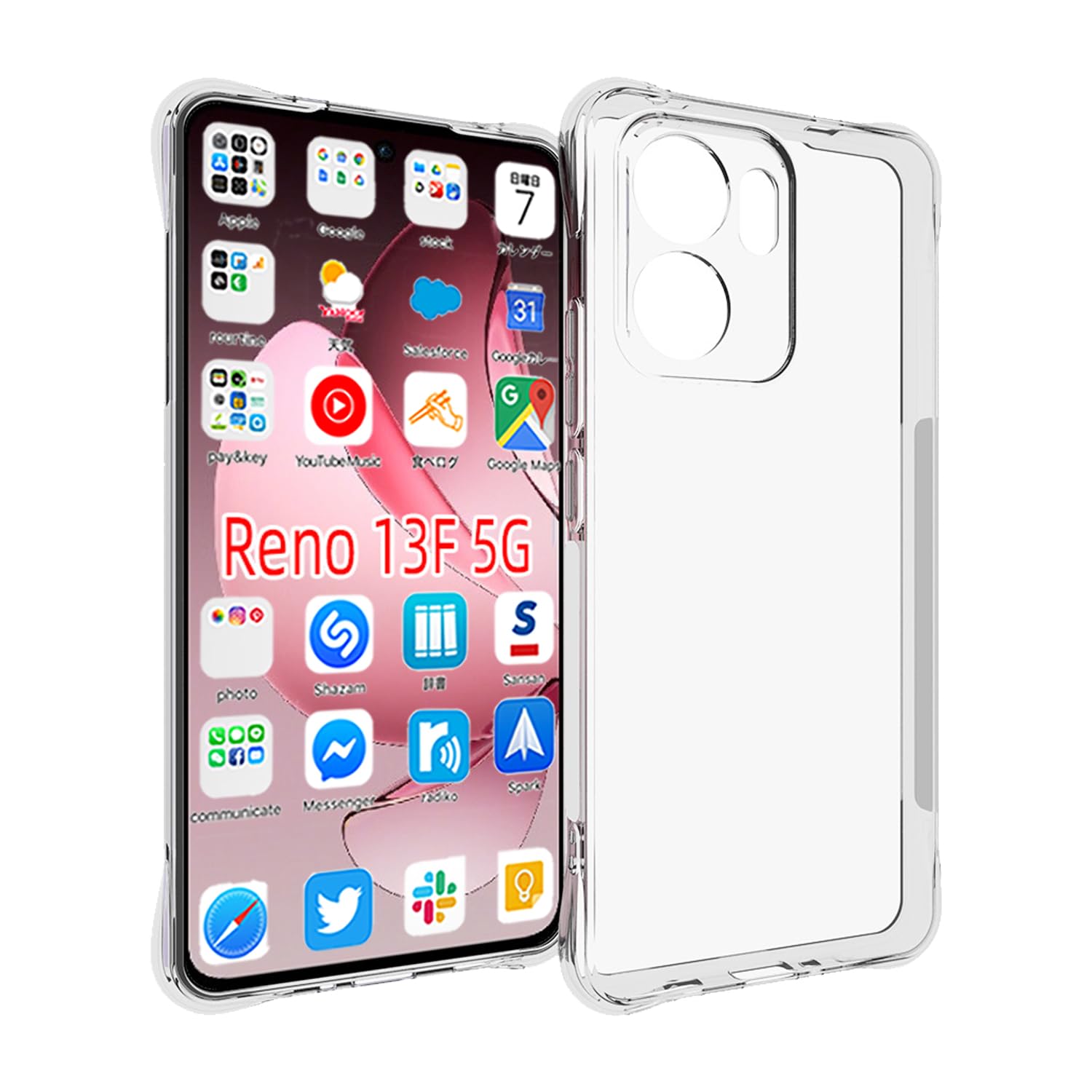 『全面保護』OPPO Reno13 A ケース OPPO Reno13 A 用の 保護カバー 薄型 TPU材質 『四隅がエアクッション構造』 耐衝撃 ケース スマホケース 黄変防止/滑り止め/擦り傷防止/柔軟/光沢感/軽·薄/透明