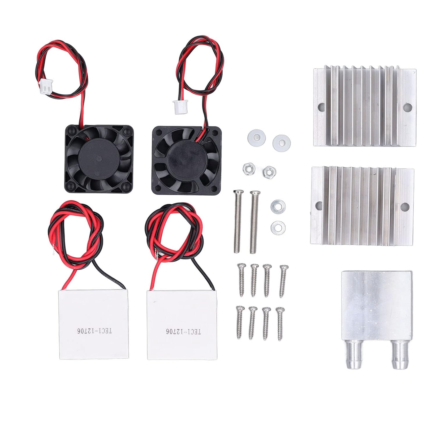 Thermoelectric Refrigeration Cooling System DIY Kit with Fan, Aluminum Alloy, 12V - Solid State Cooling, Fast Heat Dissipation, Industrial Equipment Use