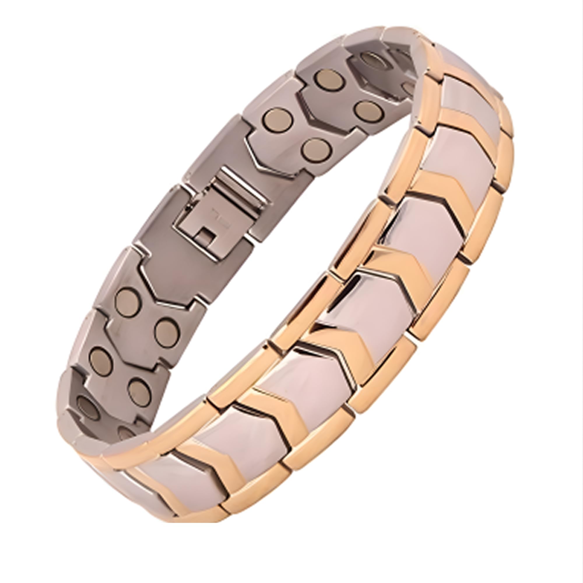 Bio Magnetic Titanium Bracelet for Men & Women – Modern Chevron Design Wellness Band
