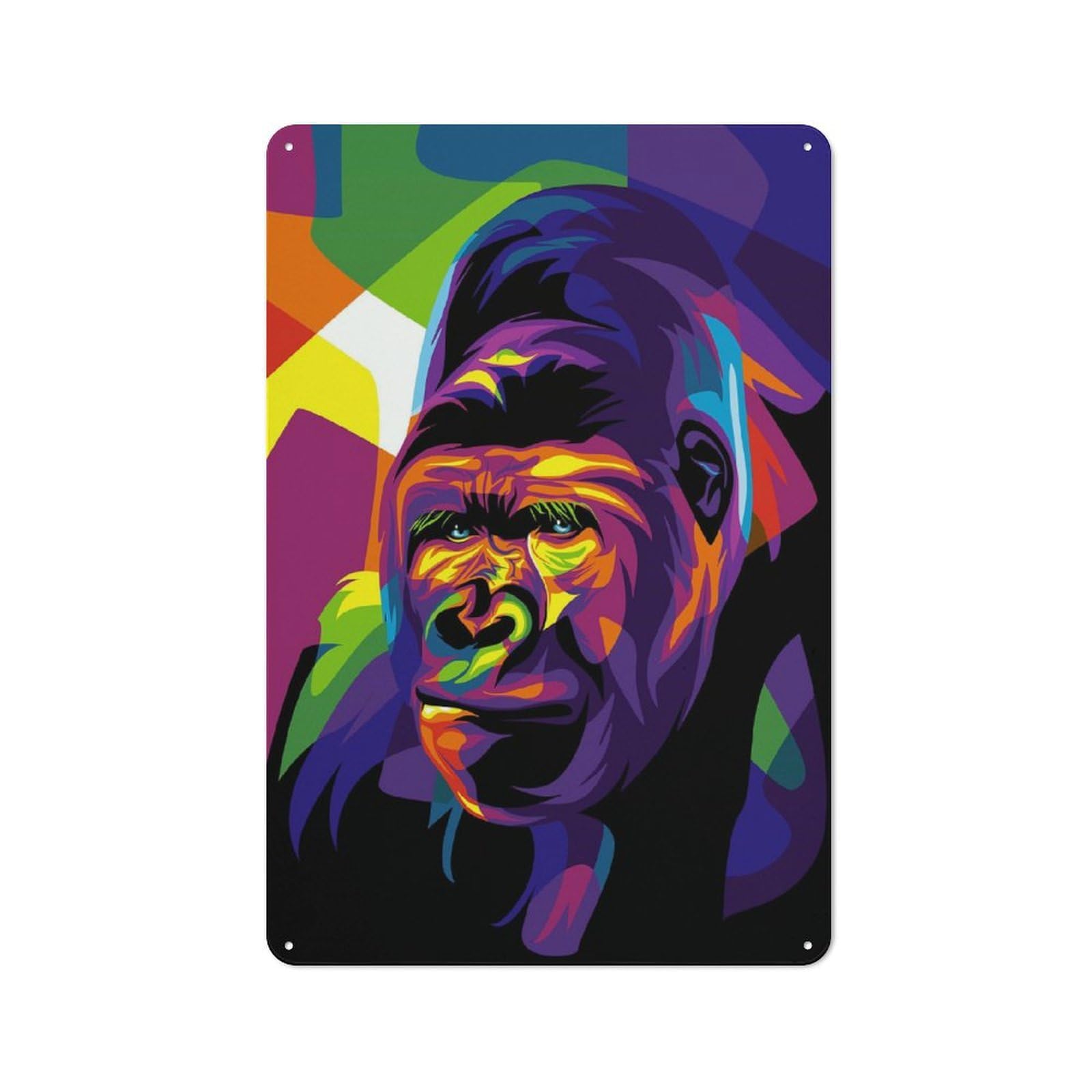 Junmoney Gorilla Pop Art Garden Room Metal Sign With Design 30X20cm, Rustic Porch Wall Decor For Patio Bar, Workshop, Shed Or Kitchen