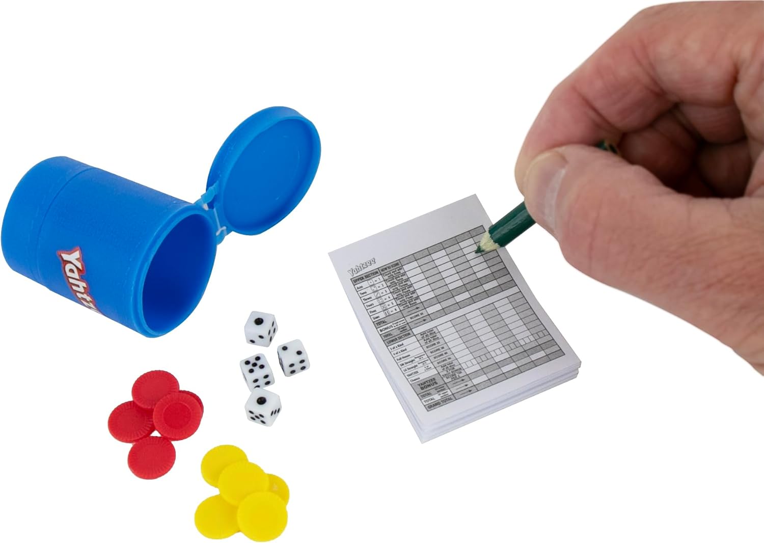 World's Smallest Yahtzee Miniature Board Game | Perfect for Family Game Nights | Travel Game | Fun for All Ages | 2 or More Players, Ages 8 and Up