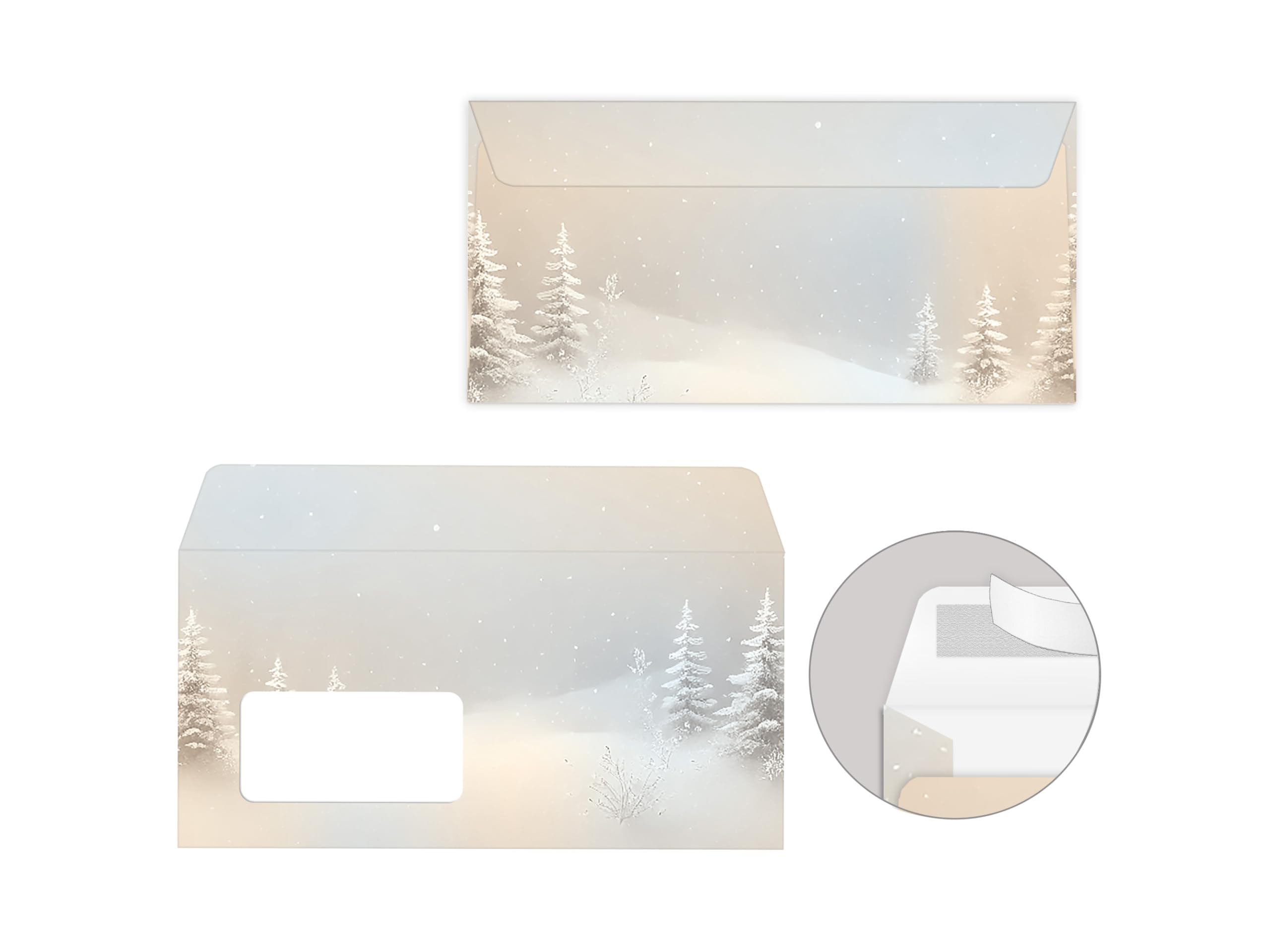 Briefpapier Weihnachten Weihnachtsbriefpapier mit Umschlag Umschlägen mit Fenster Weihnachtspapier A4 für Kunden (250 Blätter + 250 Umschläge)
