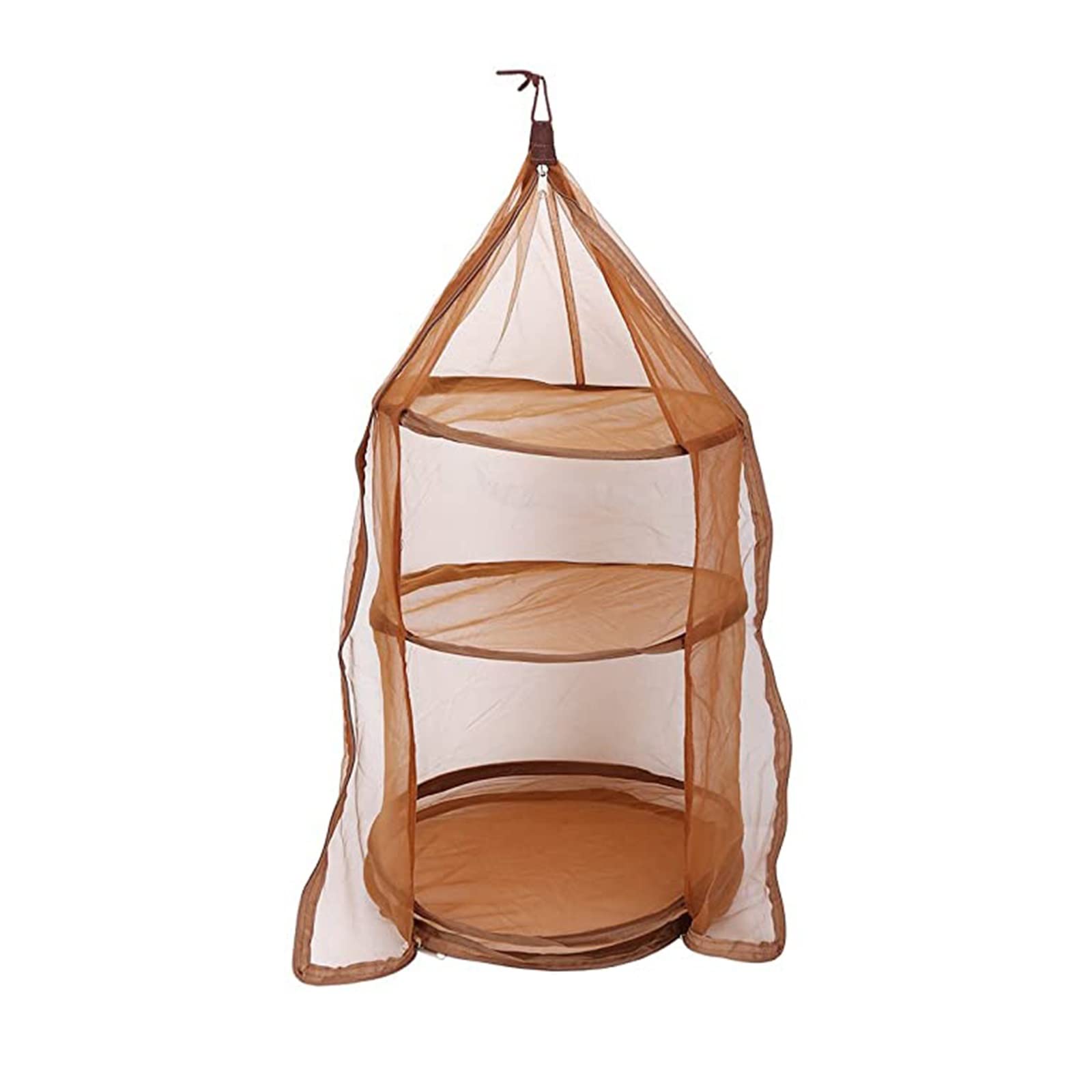 Filet de Séchage en Maille Panier Suspendu Pliable avec Sac de Rangement pour Cuisine en Plein Air Plat Nourriture Camping (Color : Brown, Size : 76x38cm)