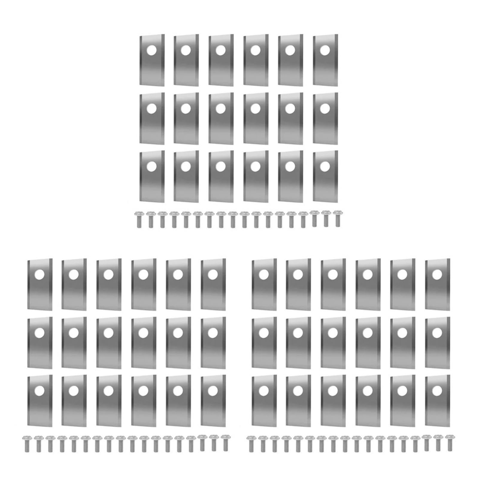 Cuchillas for Cortacésped, Juego De Cuchillas De Corte De 18 Uds., Repuesto De Cortacésped Robótico De Un Solo Orificio, Compatible Con Worx Landroid | 54PCS Silver