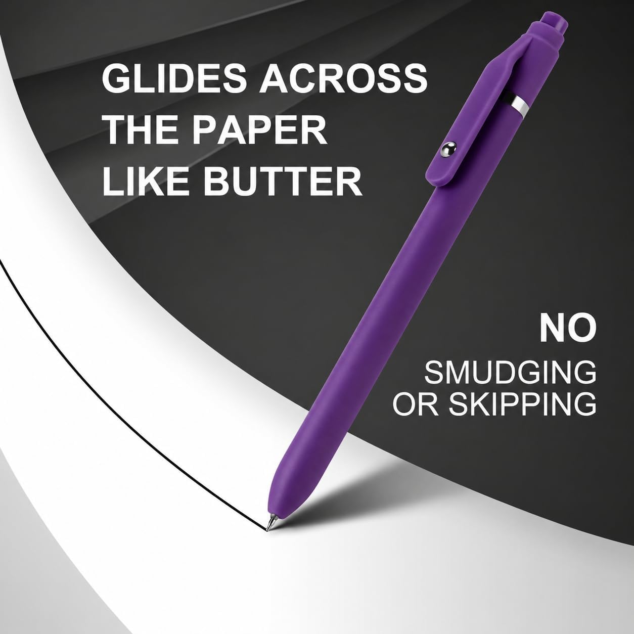  Purple Gel Pens Black Ink, 7 Pcs 0.5mm Quick Dry Fine Point Smooth | Cute Office School Supplies Gifts for Women Student Nurse thumbnail