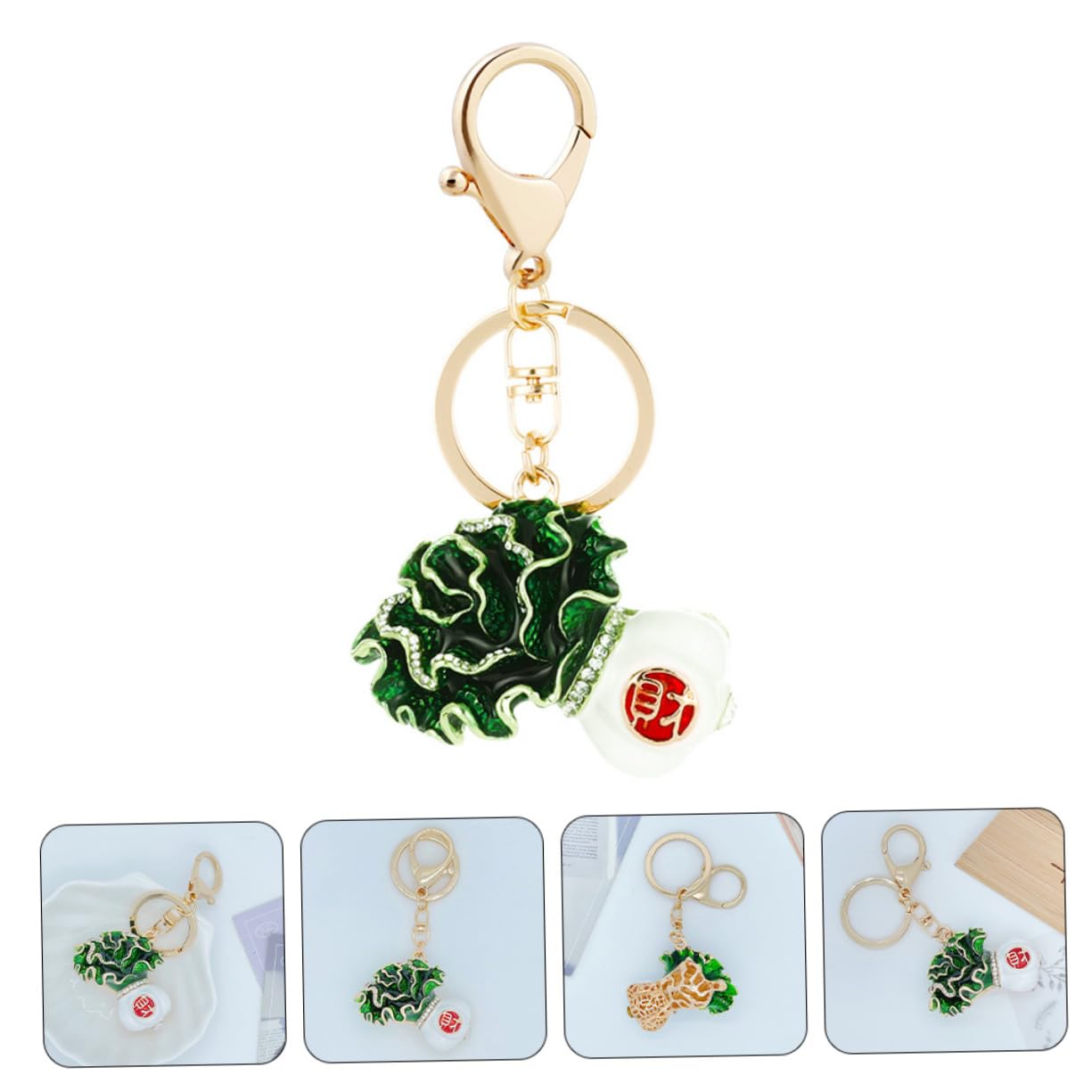 VALICLUD portachiavi cavolo portachiavi fortuna Accessorio fortuna Pendente fortuna Portachiavi bag Ciondolo auto Ciondolo chiave Portachiavi in ​​metallo ciondoli di cavolo cinese lega