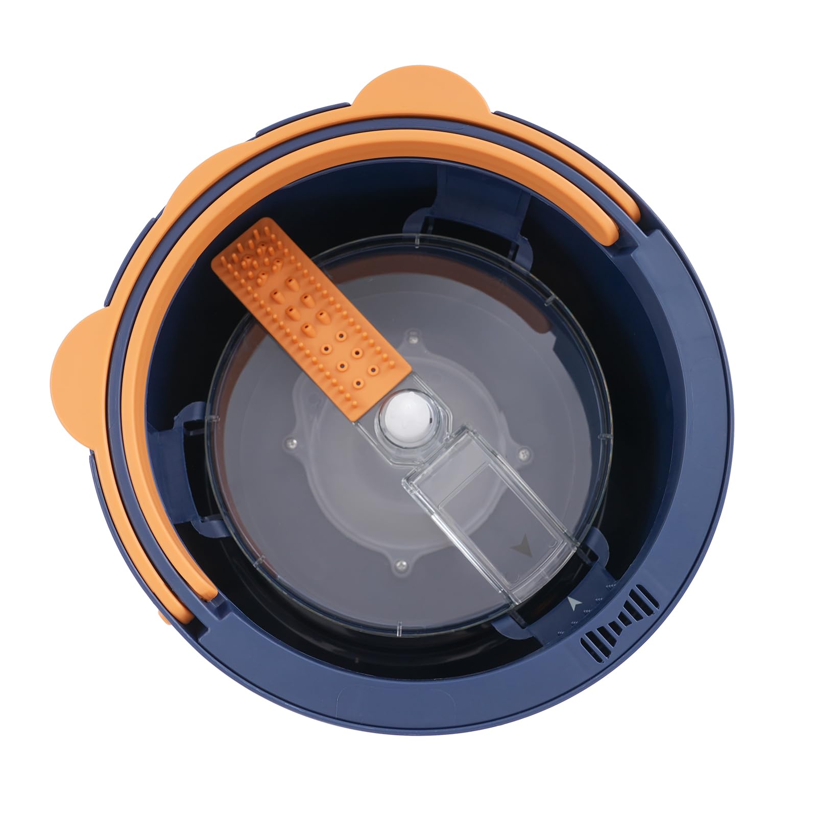 Juego de fregona con cubo, mopa para todo tipo de suelos, rotación de 360°, con 5 almohadillas (azul oscuro)