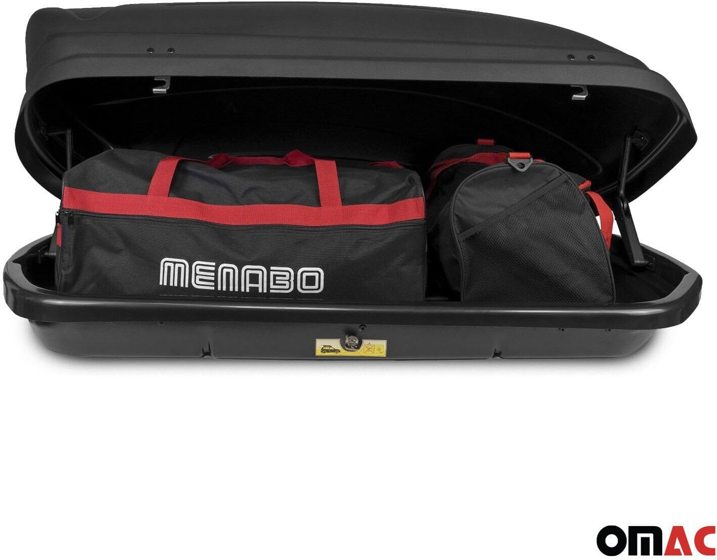 OMAC Car Roof Box 14 Cubic Ft. Rooftop Cargo Carrier Roof Mount Storage Box Black