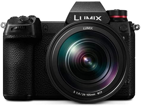 Panasonic LUMIX S1 Full Frame Mirrorless Camera with 24.2MP MOS High Resolution Sensor, 24-105mm F4 L-Mount S Series Lens, 4K HDR Video and 3.2 LCD - DC-S1MK, Black, Full-Size