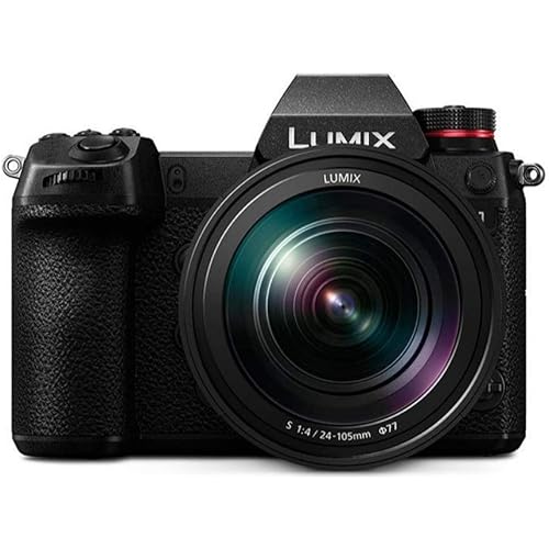 Panasonic LUMIX S1 Full Frame Mirrorless Camera with 24.2MP MOS High Resolution Sensor, 24-105mm F4 L-Mount S Series Lens, 4K HDR Video and 3.2” LCD - DC-S1MK Black