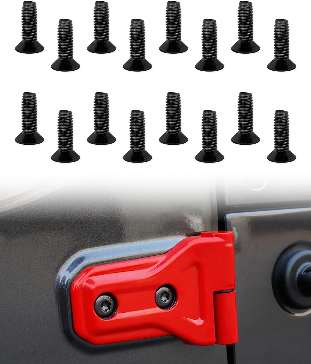 Door Hinge Bolt Screw Fit for Jeep Wrangler JK JKU JL JLU Gladiator JT 2007-2023 Replacement 6509101AA 06512030AA Anti-Rust