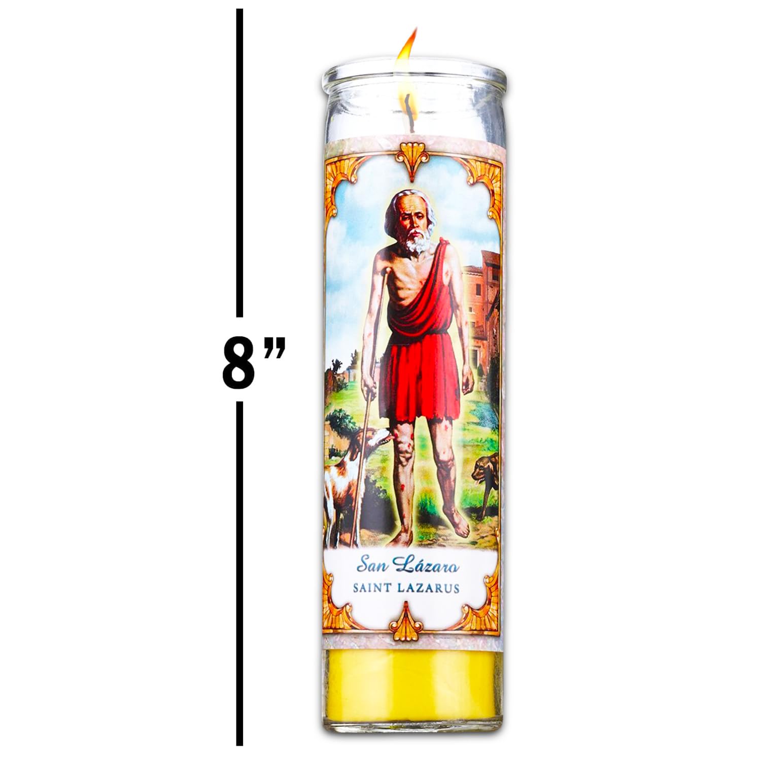 Saint Lazarus Religious Candle Set - Bundle of 3 San Lazaro 8