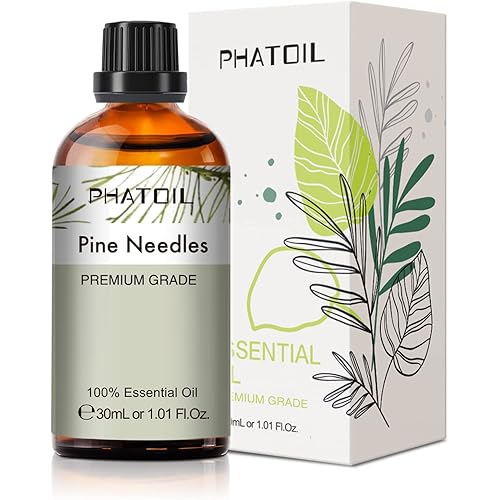 Pine Needles Essential Oil, 1.01Fl.Oz (30ML) PHATOIL Pure Essential Oil Singles for Aromatherapy Diffusers, Humidifiers, Skin Care, Great for DIY Candle and Soap Making, Gift for Friend