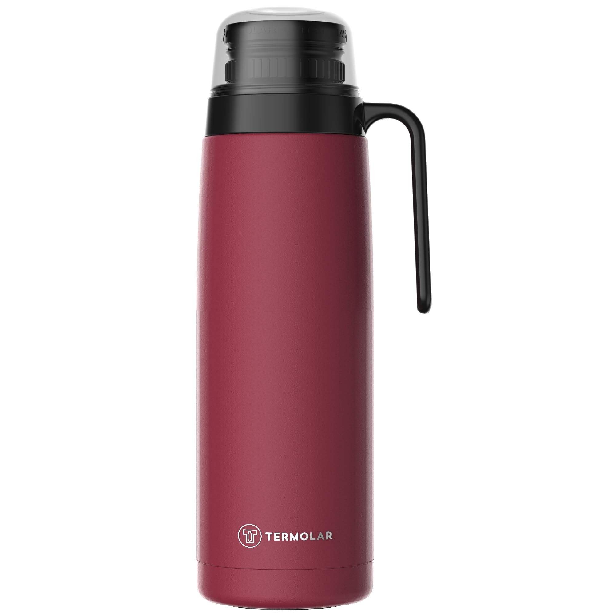 TERMOLAR - Termo R-EVOLUTION 1L con Pico Cebador para Mate y Asa | Termo Acero Inoxidable 304 | Retención Térmica 20H Calor / 36H Frío | Botella Aislante de Viaje Premium para Café o Té (Rosa)