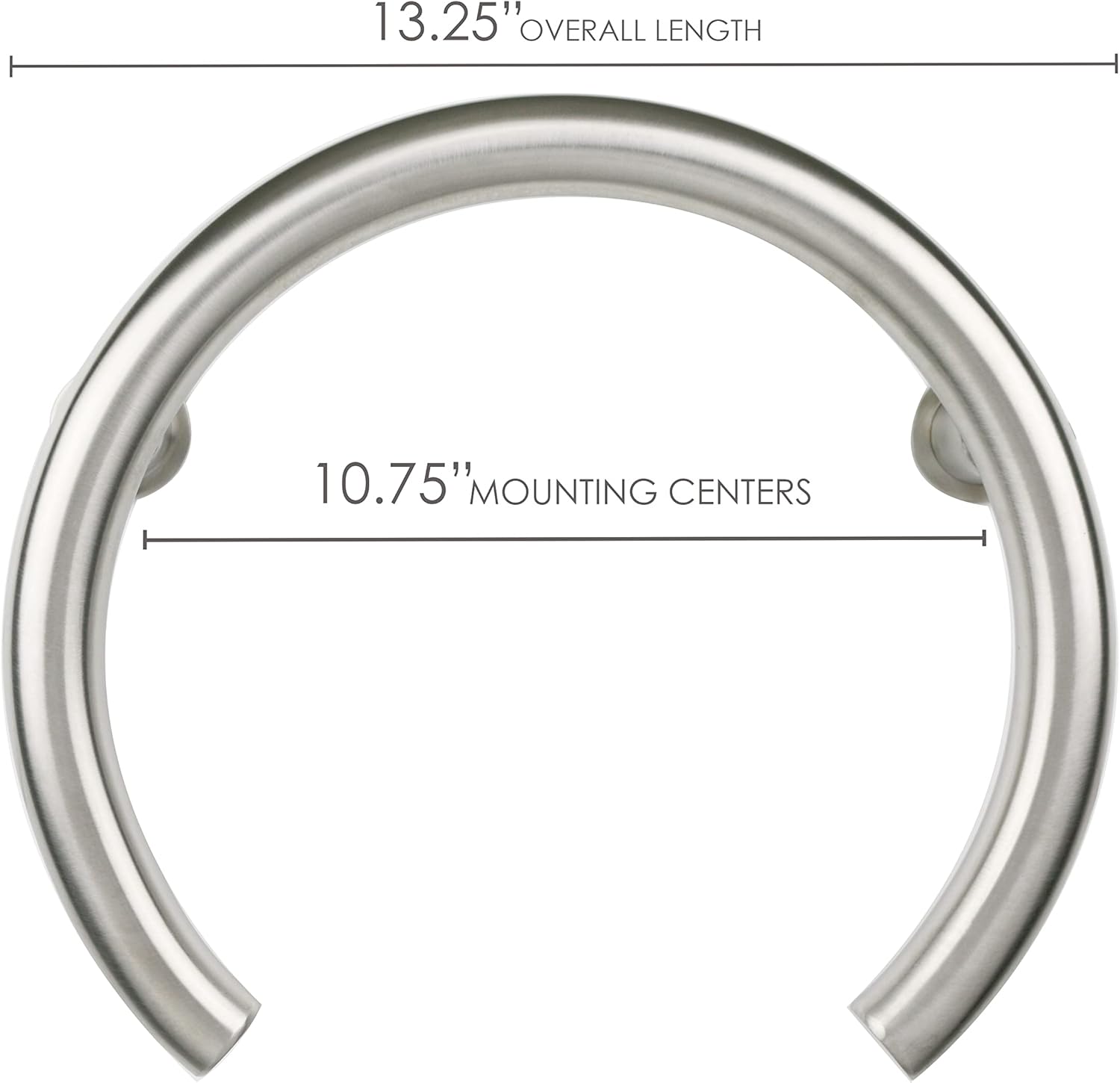 12-inch Huntington Shower Valve Grab Bar Front Mount, ADA Compliant, Satin