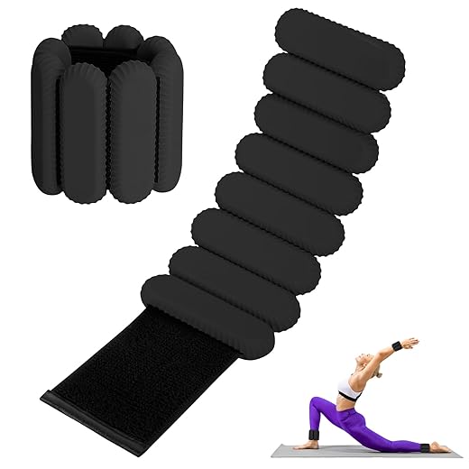 Wrist Ankle Weights for Women, Adjustable Ankle Weights Strength Training Silicone Bracelets Workout Wrist Ankle Weights for Men Women Yoga Running Dance Ankle Arm Leg Weights (2lb)