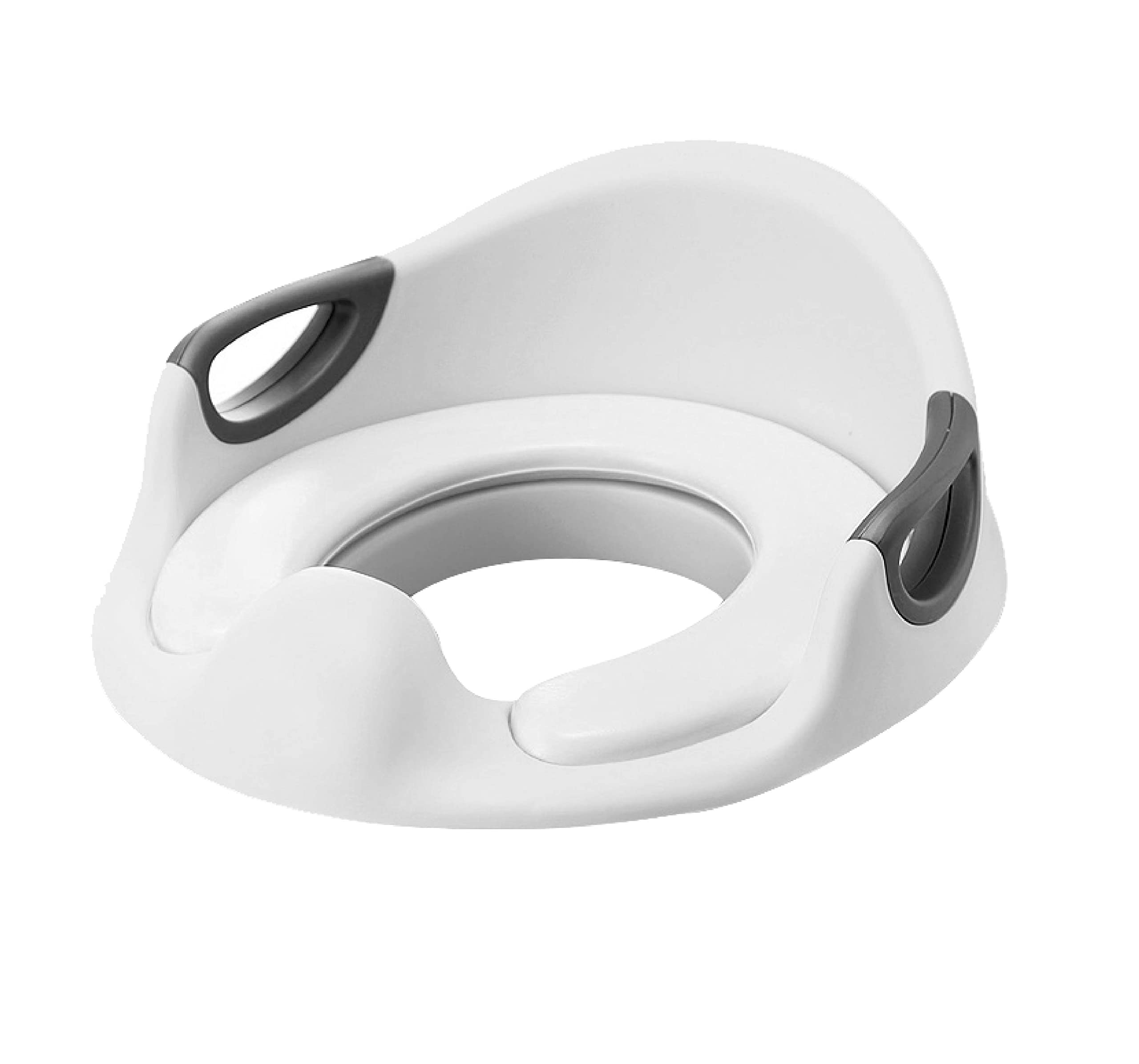 GrassVillage Potty Training Seat for Kids, Toddlers | Toilet Training Seat for Boys Girls with Handles, Backrest and Anti-Splash Design | Fits Round & Oval Toilets (White)