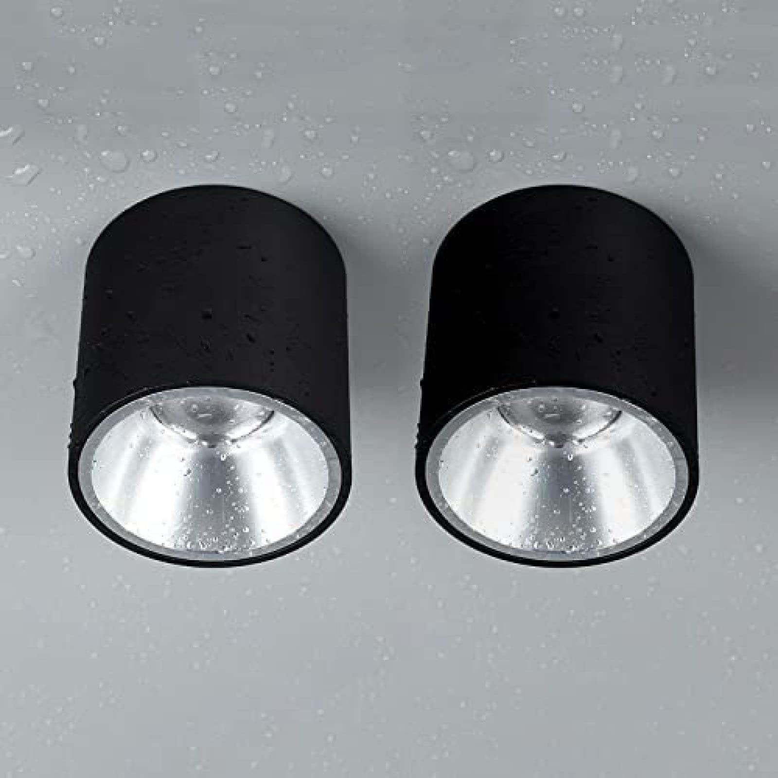 Foco de techo IP65 Foco empotrable LED montado en superficie Iluminación puntual, Focos empotrables de techo para baño impermeables, Focos direccionales de 2 piezas para pasillo de balcón d