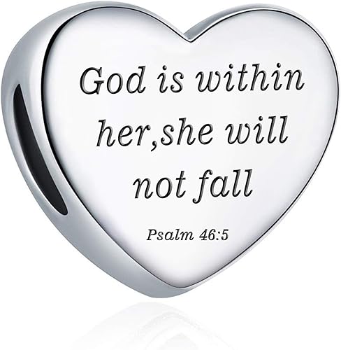 MUERDOU Dije de corazón, pulsera cristiana con versículo bíblico para oración, fe, religiosa, regalos para mujeres