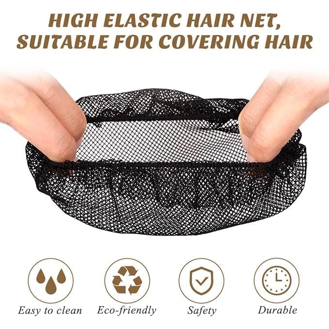 Styling Jali Bun Reusable Invisible Elastic Nets Juda Maker Easy to Use Ballet Hair Nets Cover Hair Accessories for Women's and Girl's (Black) (Pack Of 3)