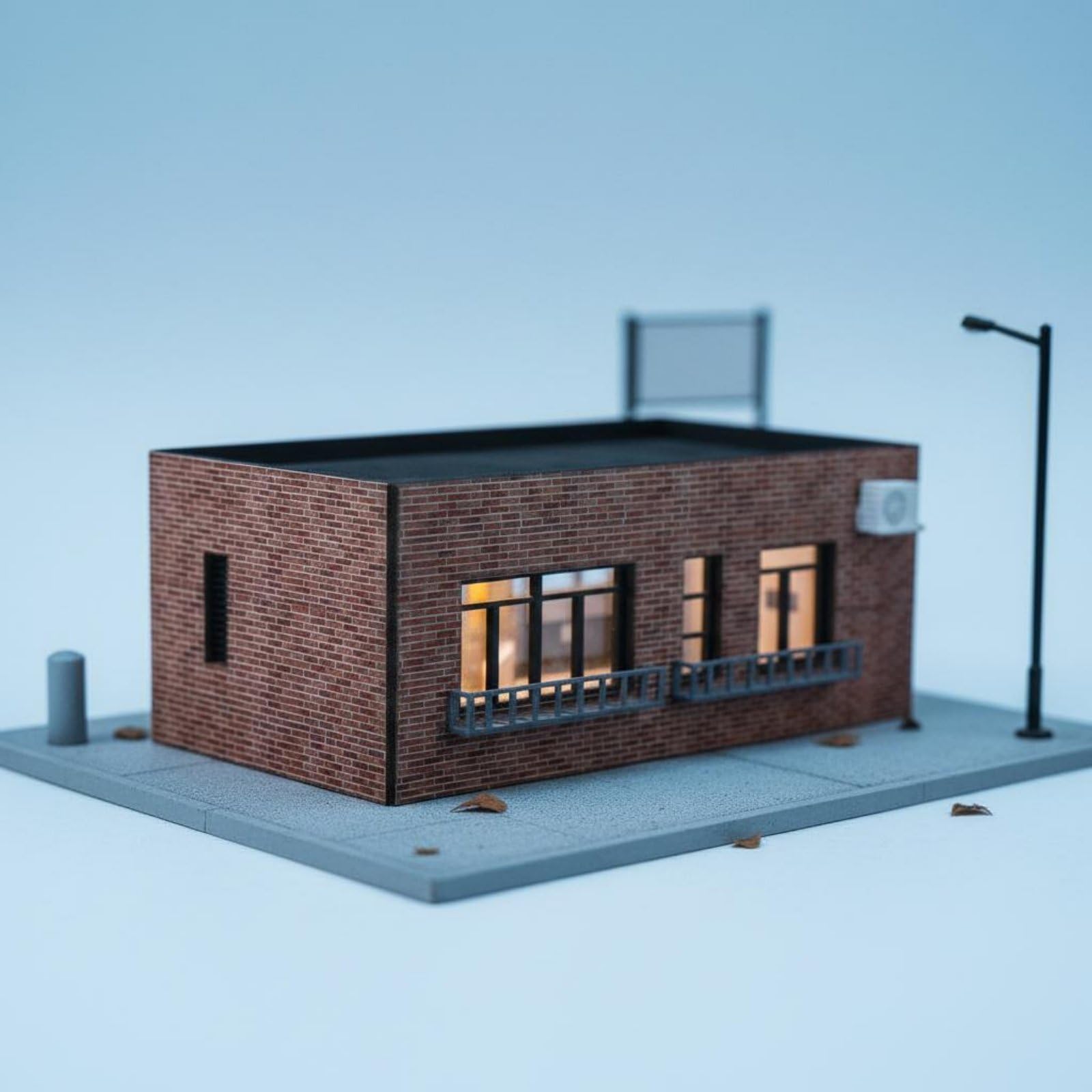 Amagogo Modello Edificio in 1 64 Casa in Miniatura Scena di Costruzione Diorama Plastica PVC con Dettagli Architettonici, MO941112 C Modello Scena Edificio In Mattoni