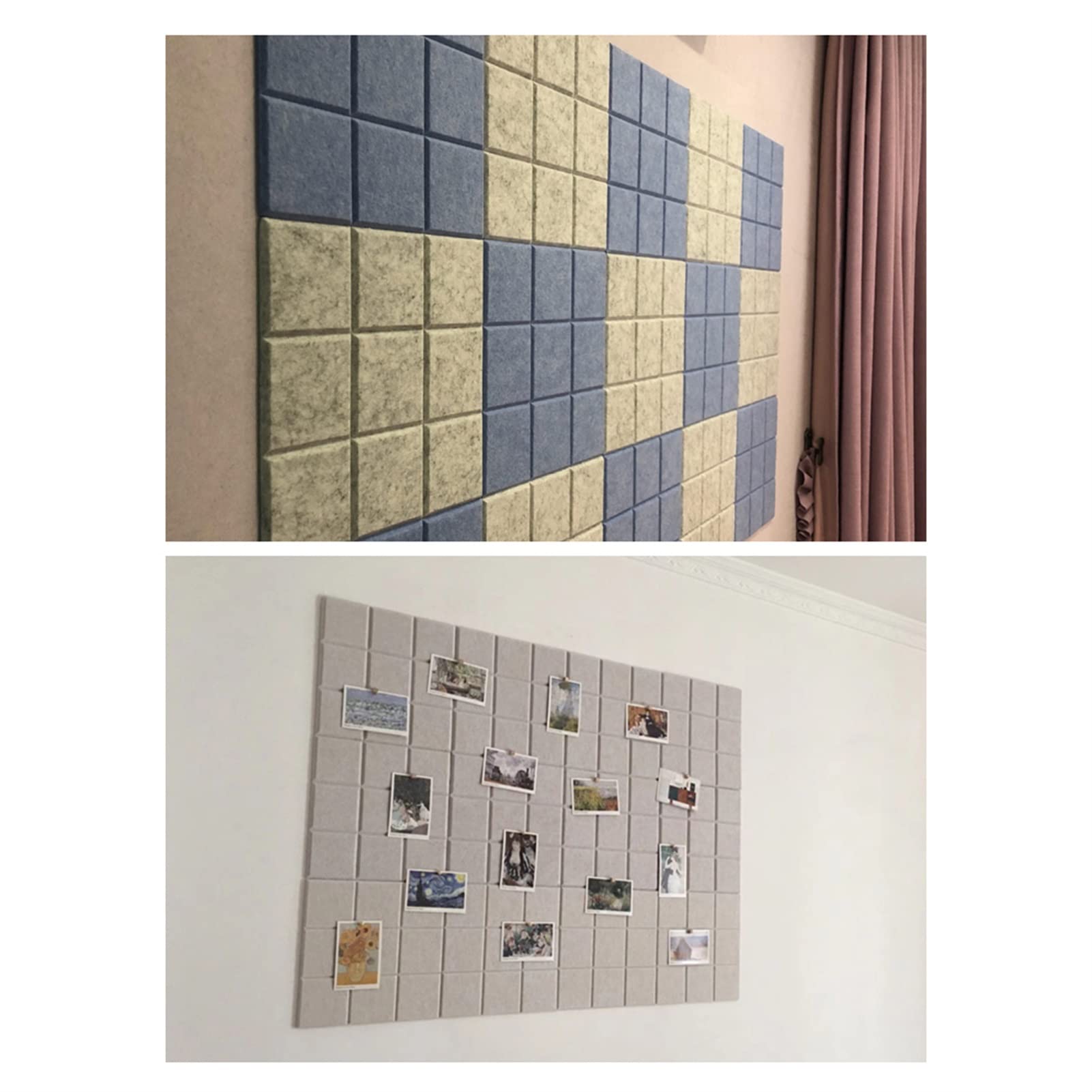 Bacheca quadrata autoadesiva in feltro, per foto, promemoria, lettere, casa, ufficio, cucina, fai da te, 6 pezzi, 30 x 30 cm, #12