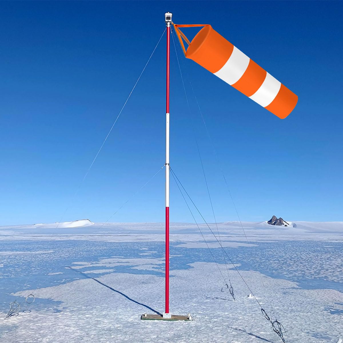 Indicatore di Vento, Manica a Vento per Esterno, Manica a Vento Professionale, Manica a Vento Regolamentare, Sacco a Vento per Esterni, Indicatore di Direzione del Vento in Rosso-Bianco, 80cm