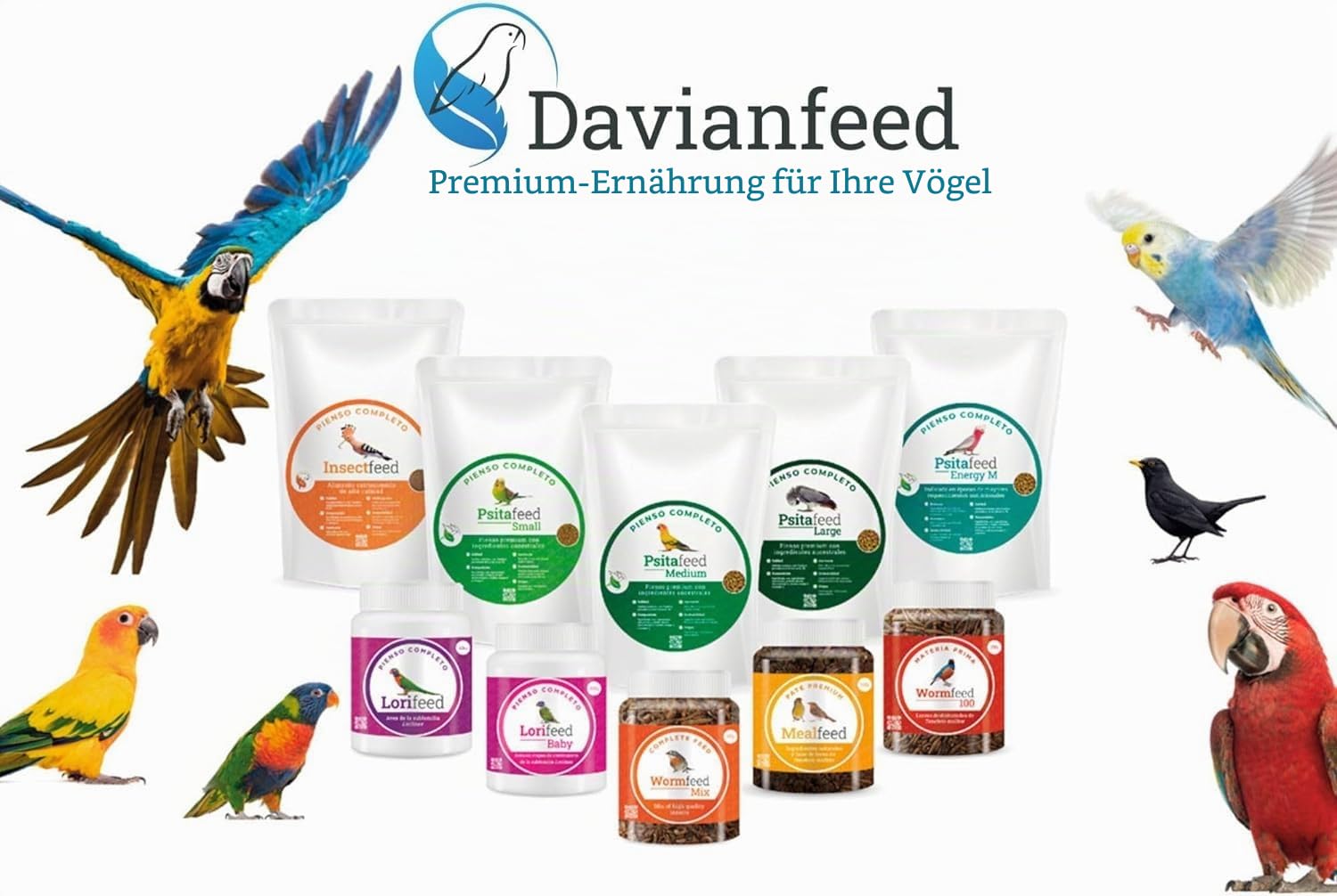 Lorifeed - Kompletter Loris-Nektar 10 kg - Futter für nektarfressende Vögel - Natürliche Formel - Premium-Qualität und Verdauungsgesundheit - Davianfeed