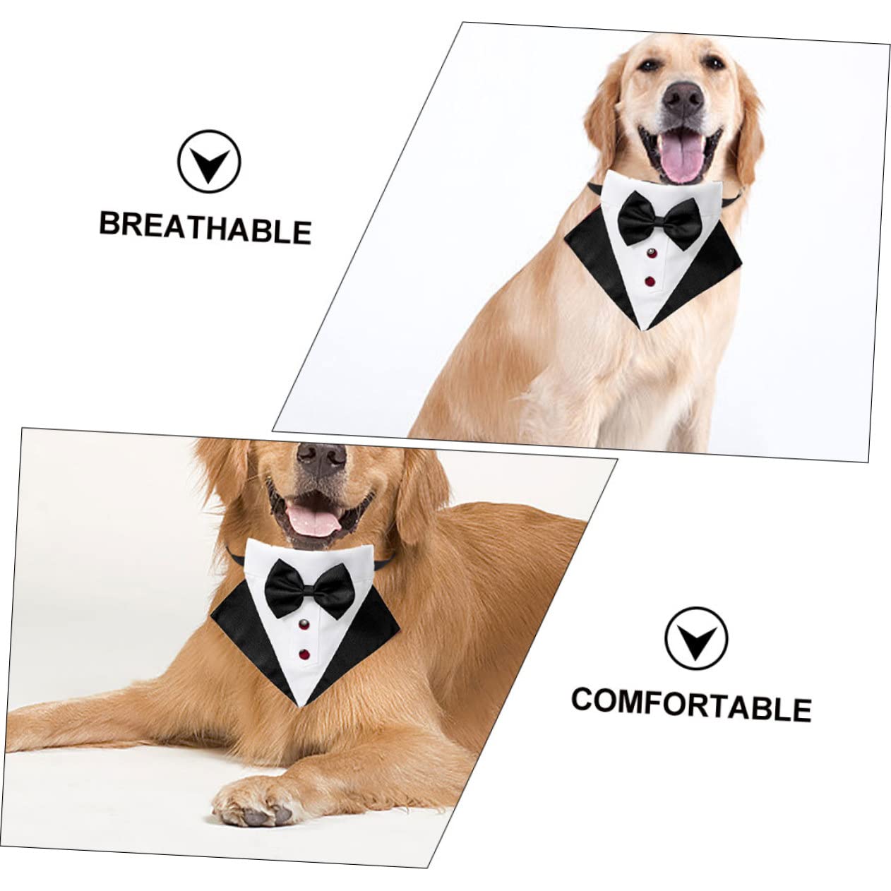 Toyvian 1 Ensemble Costume pour Chien avec Bandana Ensemble Tuxedo Élégant pour Animaux de Compagnie Vêtements Confortables et Respirants Parfait pour Événements Spéciaux Noir XXL