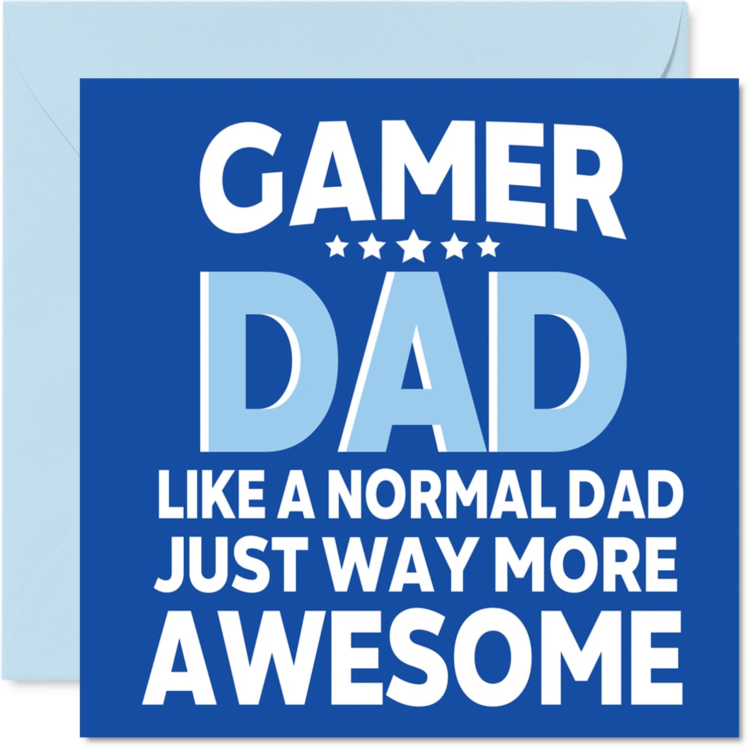 Dad Birthday Card - Awesome Gamer Dad - Happy Birthday Card from Son Daughter, 145mm Gamer Parent Bday Greeting Cards