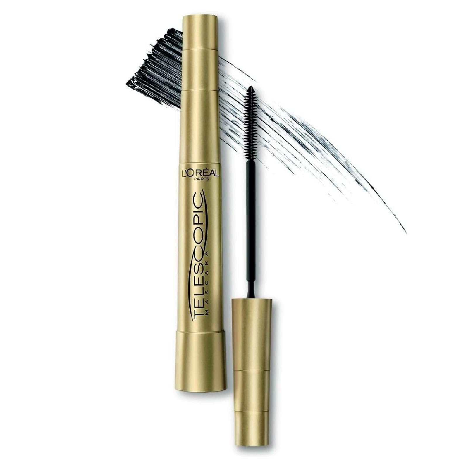 L’Oréal Paris Make-Up Designer Telescopic Black Lengthening Mascara with Flexible Brush to Define and Separate Lashes Without Clumping Black Color - Image 2