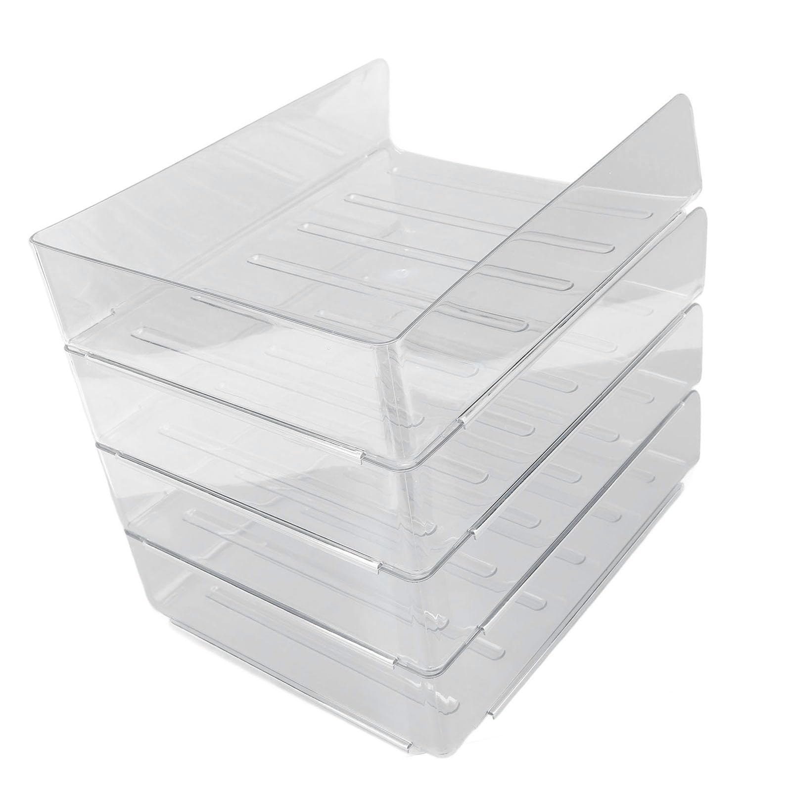 Schreibtisch-Briefablage-Set, Transparenter Stapelbarer Organizer für Zuhause, Büro, A4-Papieraufbewahrung für Dokumente, Bücher, Schreibwaren, 4-teilig