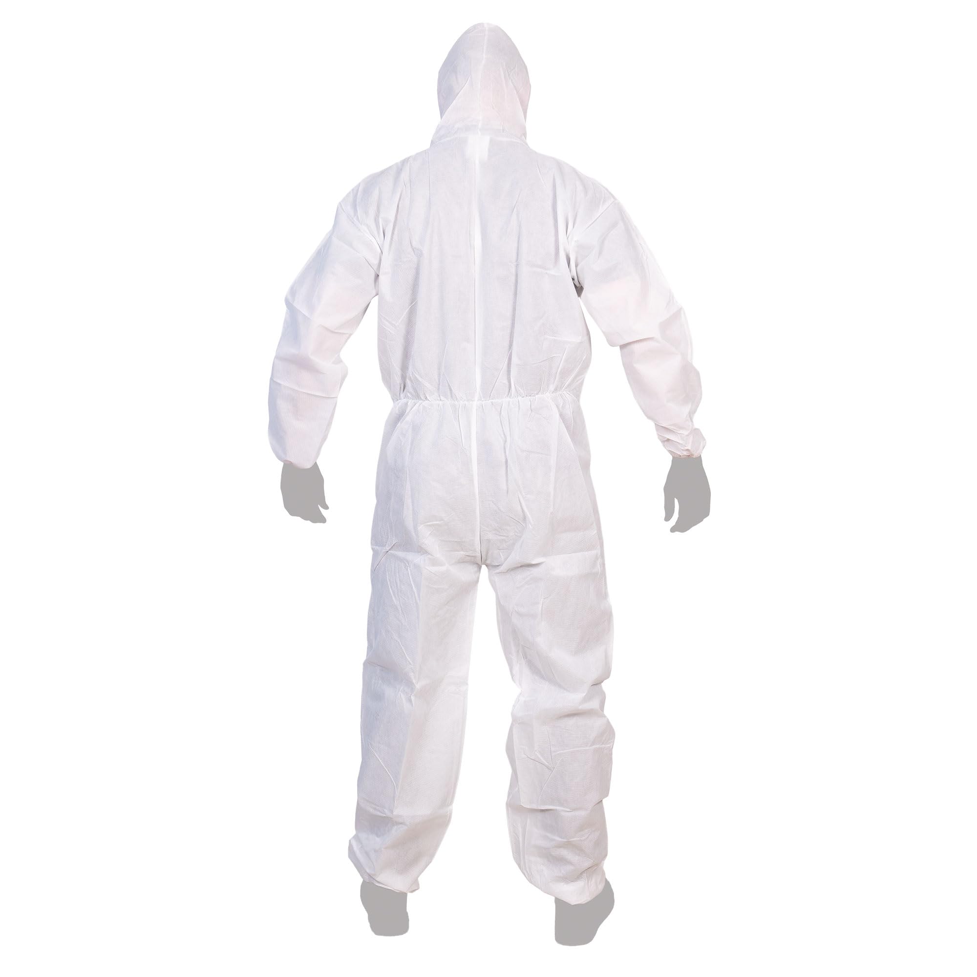 Cofan Buzo de Protección Desechable con Capucha Tipo 5/6 Cat III, Antiestático, Mono de Seguridad para Químicos, Pintura y Construcción, Tallas Desde la M a XXL