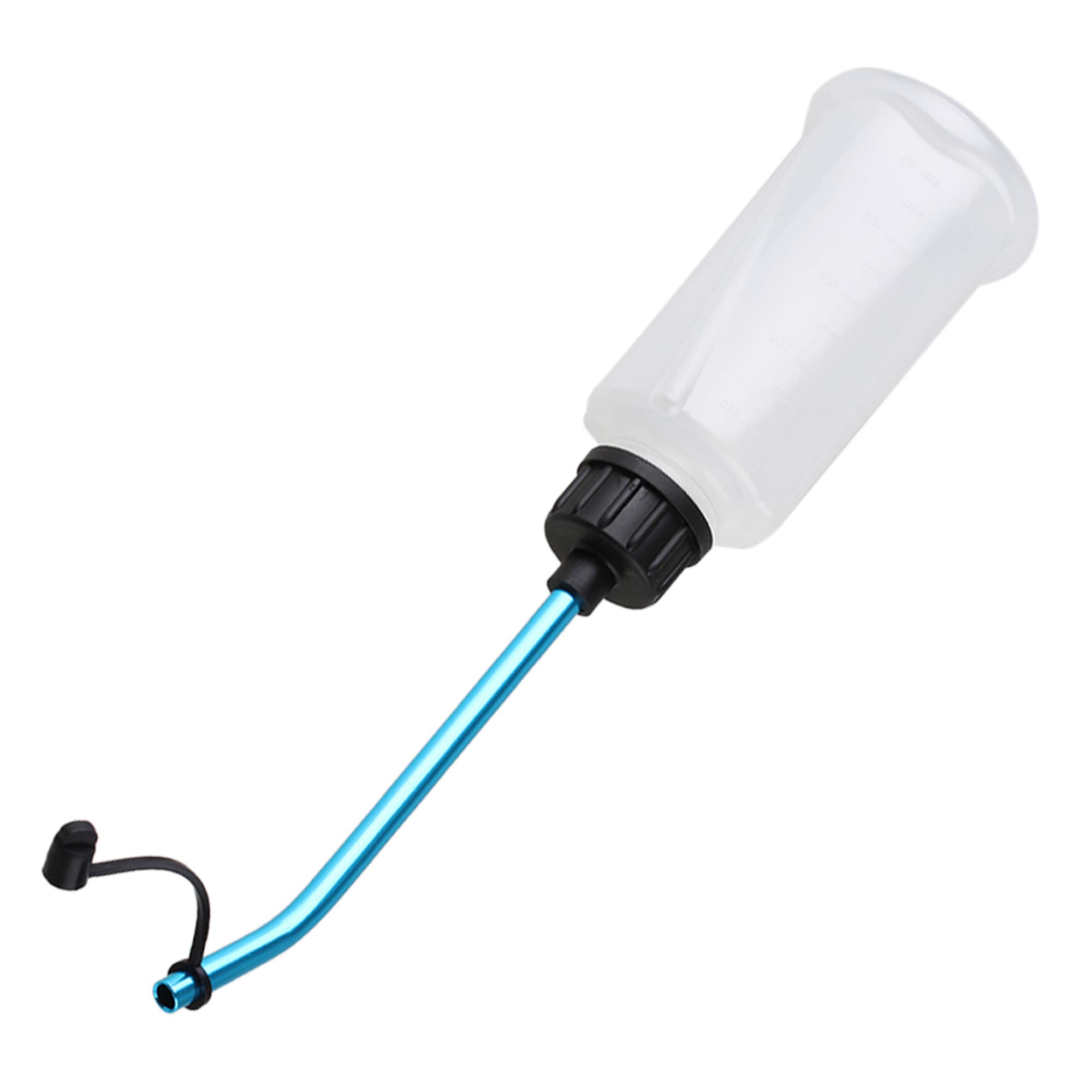 Mxfans T10034 Nitro Kraftstoff-Nachfüllflasche mit Aluminium-Legierung, 250 ml, Weiß, für RC Modellauto