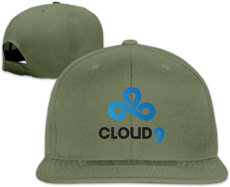 LOL Team C9 Cloud 9 Logo Unisex Adjustable Flat Hat Bill Snapback Baseball Cap Outdoor Sports 8 Colors ForestGreen