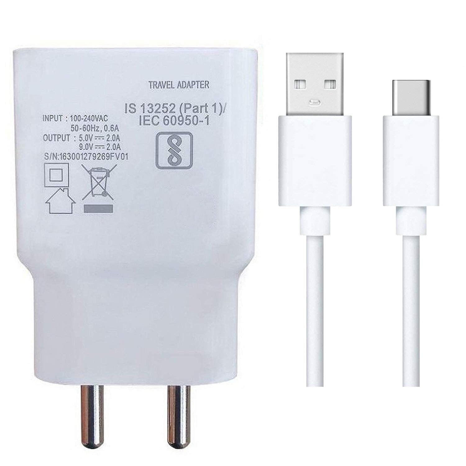 Upto 20W Charger for Sam-Sung Galaxy A13 / A 13 Charger Original Adapter Like Android Mobile Fast USB Wall Charger with 1 Meter USB Type C Charging Data Cable (3 Amp, TVI5, White)-image-40