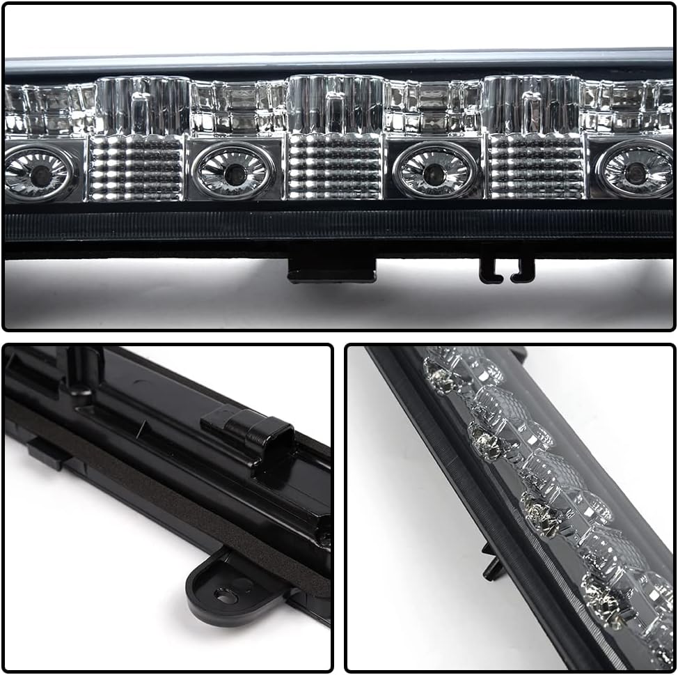 ALLGOOD LED Bar 3rd Third Brake Light, Compatible with Chevy Suburban Tahoe GMC Yukon 2000-2006, High Mount Rear Tail Stop Light Cargo Lamp, Smoky Lens Chrome Housing