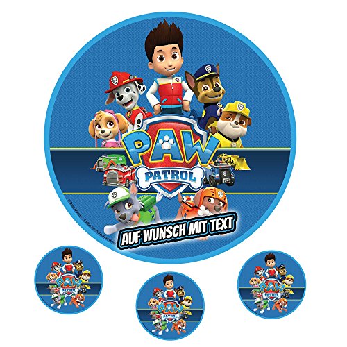 Tortenaufleger Geburtstag Tortenbild Zuckerbild Oblate Motiv: Paw Patrol (Oblatenpapier) Cover