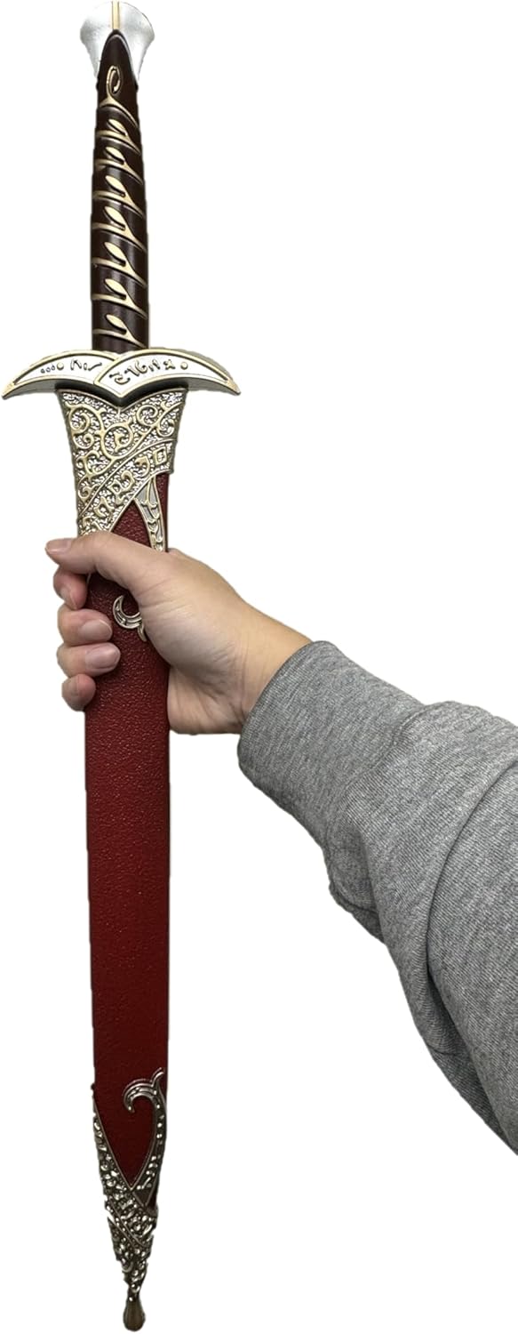 Medieval Short Stin Sword with Scabbard, 27.5 inch PU Foam Material, Decorative Costume Prop for Ages 16+. Great for Halloween, Xmas, and Costume Party